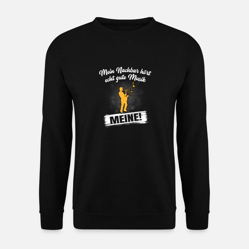 Saxophon Musiker Instrument Geschenk Geschenkidee - Unisex Pullover - Schwarz