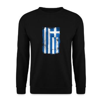 Drapeau de la grèce - Sweat-shirt Unisexe - noir - Devant - Alina (178cm) & Michal (187cm)