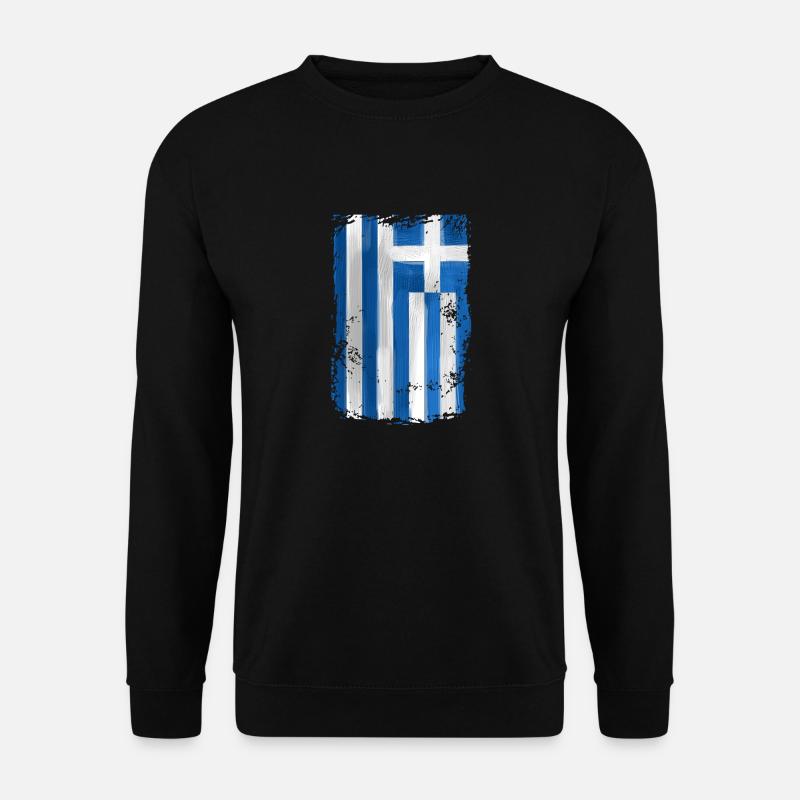 Griechenland Flagge - Unisex Pullover - Schwarz