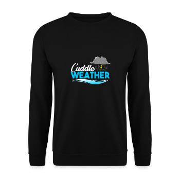 Cuddly Weather Rain Thunderstorm Kuscheldecke - Unisex Sweatshirt - black - Front - Alina (178cm) & Michal (187cm)