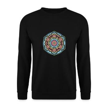 Hindu Mandala - Unisex Pullover - Schwarz - Vorne - Alina (178cm) & Michal (187cm)