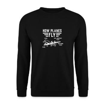 Comment les avions volent - Sweat-shirt Unisexe - noir - Devant - Alina (178cm) & Michal (187cm)