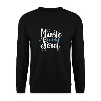 Musik ist meine Seele Geschenk Kinder Chor - Unisex Pullover - Schwarz - Vorne - Alina (178cm) & Michal (187cm)