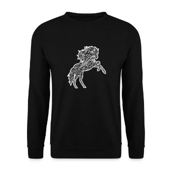 Yoga Namaste Cheval Fleurs Yin Yang I Cadeau - Sweat-shirt Unisexe - noir - Devant - Alina (178cm) & Michal (187cm)