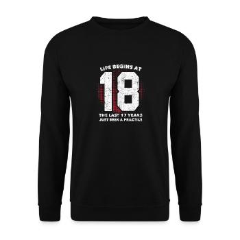 18th birthday - Unisex Sweatshirt - black - Front - Alina (178cm) & Michal (187cm)