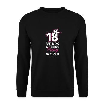 18th birthday - Unisex Sweatshirt - black - Front - Alina (178cm) & Michal (187cm)