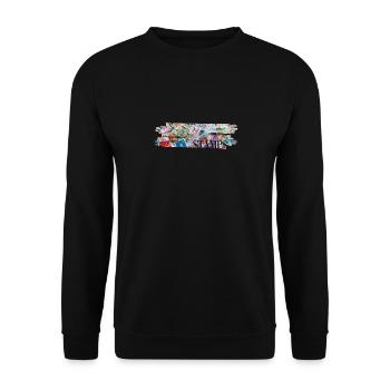 Cute Stamp Collectors Gift - Unisex Pullover - Schwarz - Vorne - Alina (178cm) & Michal (187cm)