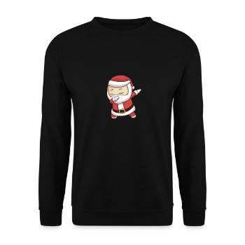 Dabbing Dab Santa Claus Weihnachtsmann Weihnachten - Unisex Pullover - Schwarz - Vorne - Alina (178cm) & Michal (187cm)