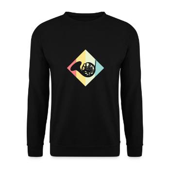 French horn - Unisex Sweatshirt - black - Front - Alina (178cm) & Michal (187cm)