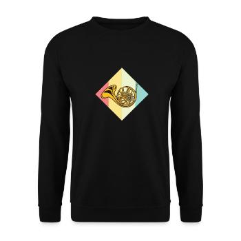 French horn - Unisex Sweatshirt - black - Front - Alina (178cm) & Michal (187cm)