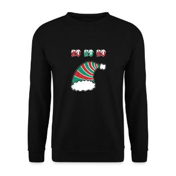 ho ho ho Weihnachts T-Shirt - Unisex Pullover - Schwarz - Vorne - Alina (178cm) & Michal (187cm)
