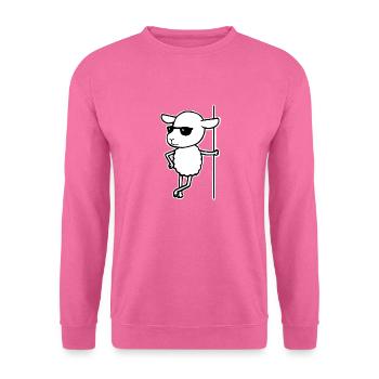 Schaf mit Sonnebrille Cooler Schafbock - Unisex Pullover - Pink - Vorne