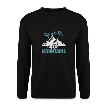 Life is better in the mountains Switzerland - Unisex Sweatshirt - black - Front - Alina (178cm) & Michal (187cm)