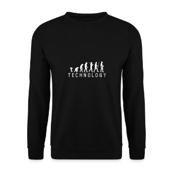 Evolution Technologie Laptop PC Console Geschenk - Unisex Pullover - Schwarz - Vorne - Alina (178cm) & Michal (187cm)