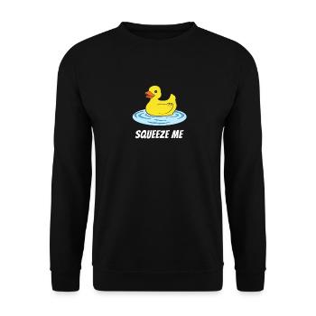 Bath duck push me squeak duck bath - Unisex Sweatshirt - black - Front - Alina (178cm) & Michal (187cm)