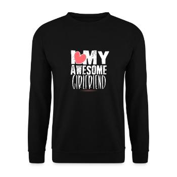 Mignon, j'aime mes copains copine génial - Sweat-shirt Unisexe - noir - Devant - Alina (178cm) & Michal (187cm)