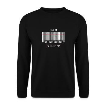 Say funny party gift bar code irony - Unisex Sweatshirt - black - Front - Alina (178cm) & Michal (187cm)