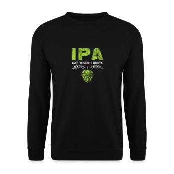 IPA Lot When I Drink Funny Beer Pun Distressed - Unisex Sweatshirt - black - Front - Alina (178cm) & Michal (187cm)