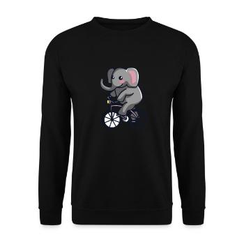 Elephant on bike - Unisex Sweatshirt - black - Front - Alina (178cm) & Michal (187cm)