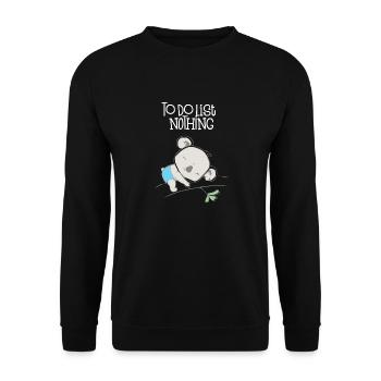 Koala Tee Shirt To Do List nothing - Unisex Sweatshirt - black - Front - Alina (178cm) & Michal (187cm)