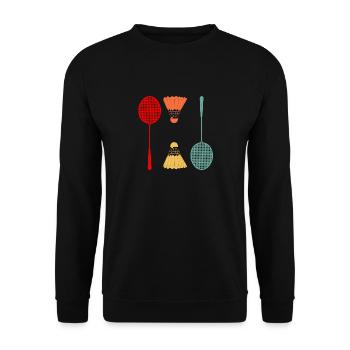 badminton - Unisex Sweatshirt - black - Front - Alina (178cm) & Michal (187cm)