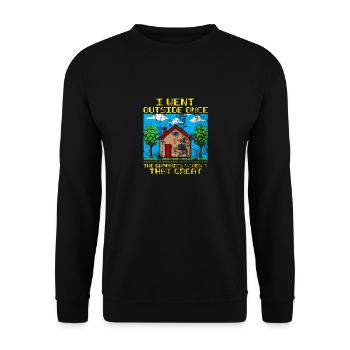 Ich ging nach draußen, Grafik war nicht sehr verzweifelt - Unisex Pullover - Schwarz - Vorne - Alina (178cm) & Michal (187cm)