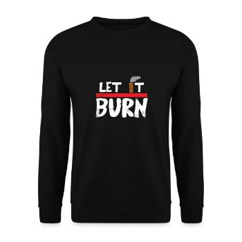 Let it burn gift Christmas fireplace - Unisex Sweatshirt - black - Front - Alina (178cm) & Michal (187cm)