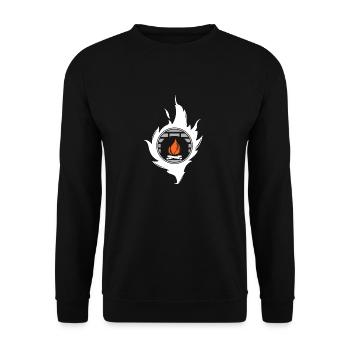 Fireplace fire gift Christmas - Unisex Sweatshirt - black - Front - Alina (178cm) & Michal (187cm)