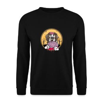 Swiss Bernese Mountain Dog Halloween Zombie Dog - Unisex Sweatshirt - black - Front - Alina (178cm) & Michal (187cm)