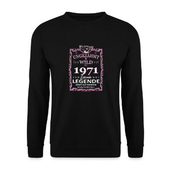 Woman Female Women 1971 Birthday Birthday Birthday - Unisex Sweatshirt - black - Front - Alina (178cm) & Michal (187cm)