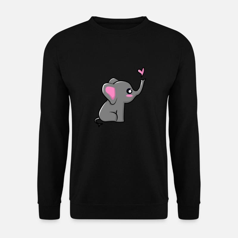 Elefant mit Herzchen - Unisex Pullover - Schwarz