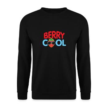 Sehr Cool Beere Geschenk Erdbeere Weihnachten - Unisex Pullover - Schwarz - Vorne - Alina (178cm) & Michal (187cm)