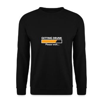 Getting Drunk, Please wait! - Unisex Pullover - Schwarz - Vorne - Alina (178cm) & Michal (187cm)