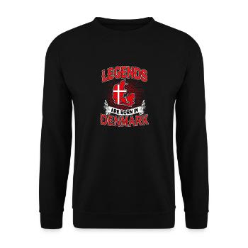 Legends Denmark Drapeau Drapeau Cadeau - Sweat-shirt Unisexe - noir - Devant - Alina (178cm) & Michal (187cm)
