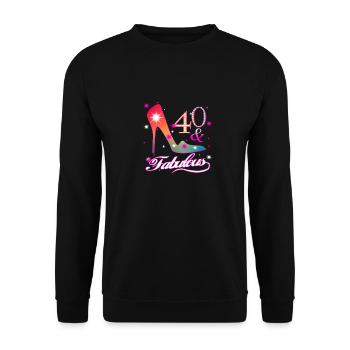 Fabulous 40 birthday present - Unisex Sweatshirt - black - Front - Alina (178cm) & Michal (187cm)