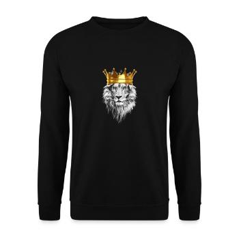 Löwe Krone König - Unisex Pullover - Schwarz - Vorne - Alina (178cm) & Michal (187cm)