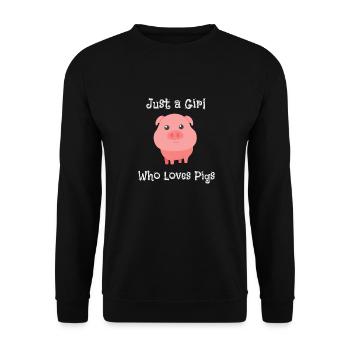Just a Girl Who Loves Pigs Cute Baby Pig Piglet - Unisex Sweatshirt - black - Front - Alina (178cm) & Michal (187cm)