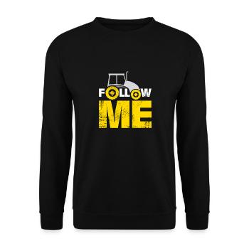 Folge mir Traktor Weihnachtsgeschenk Kinder - Unisex Pullover - Schwarz - Vorne - Alina (178cm) & Michal (187cm)