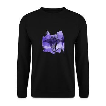 Skate Manta Ray Roche Zitterrochent Tee Shirt - Unisex Sweatshirt - black - Front - Alina (178cm) & Michal (187cm)