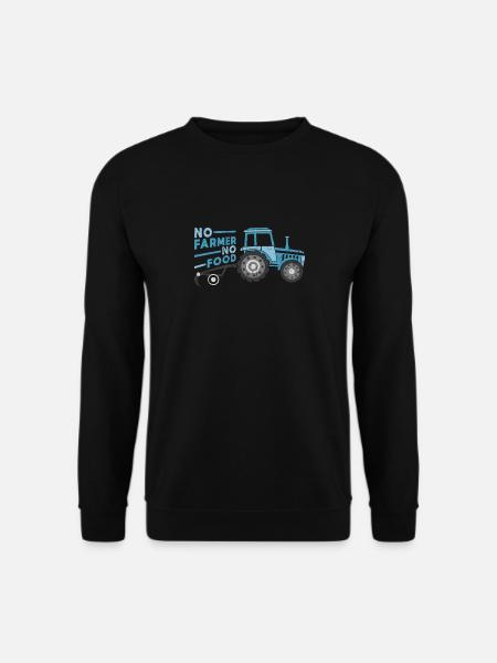No farmer, no food tractor saying gift - Unisex Sweatshirt - black