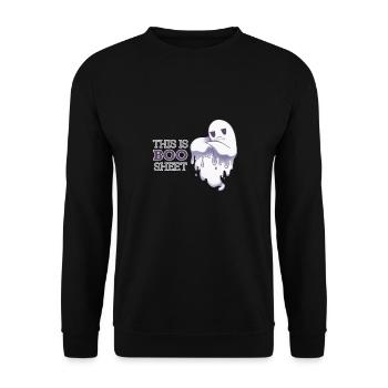 T-shirt d'Halloween - T-shirt Ghost - Drôle - Sweat-shirt Unisexe - noir - Devant - Alina (178cm) & Michal (187cm)