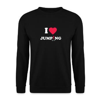 I Love Jumping Fitness Gym Trampoline - Unisex Sweatshirt - black - Front - Alina (178cm) & Michal (187cm)