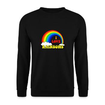 J'aime les cadeaux arc-en-ciel - Sweat-shirt Unisexe - noir - Devant - Alina (178cm) & Michal (187cm)