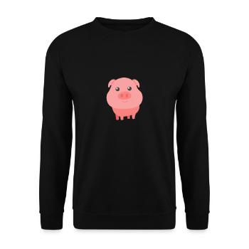 Adorable cochon mignon bébé cochon pour les amoureux des cochons - Sweat-shirt Unisexe - noir - Devant - Alina (178cm) & Michal (187cm)