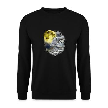 Wolf Fantasy Wölfe Phantasie - Unisex Pullover - Schwarz - Vorne - Alina (178cm) & Michal (187cm)