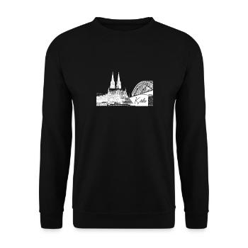 Kölner Dom - Unisex Pullover - Schwarz - Vorne - Alina (178cm) & Michal (187cm)