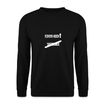 ECHTER Koch Geschenk t-shirt Küche Restaurant - Unisex Pullover - Schwarz - Vorne - Alina (178cm) & Michal (187cm)