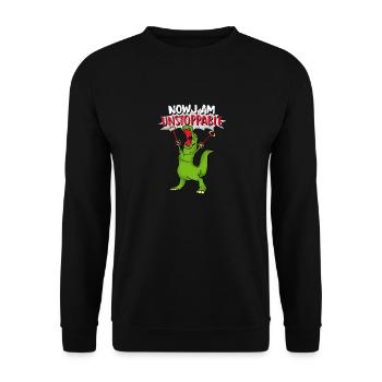 T-Rex Dinosaur Costume Cool Dinos Game Gift - Unisex Sweatshirt - black - Front - Alina (178cm) & Michal (187cm)
