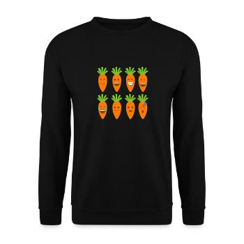 Möhre Emojis - Unisex Pullover - Schwarz - Vorne - Alina (178cm) & Michal (187cm)