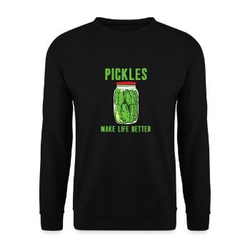 Pickles Make Life Better - Unisex Sweatshirt - black - Front - Alina (178cm) & Michal (187cm)